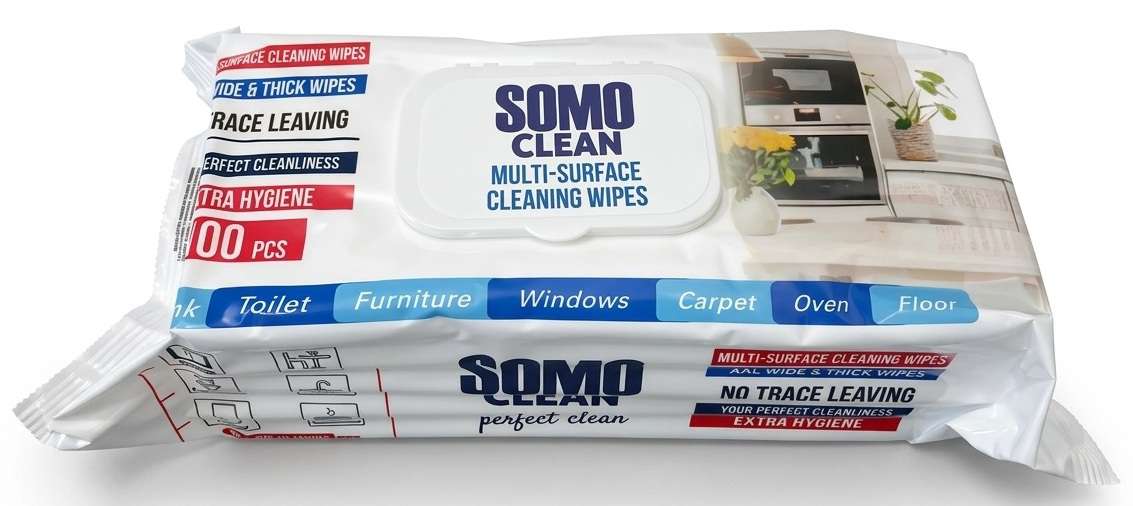 SOMO CLEAN MULTI-SURFACE CLEANING WIPES 100 SZT XXL MULTI - CHUSTECZKI NAWILŻANE DO CZYSZCZENIA
