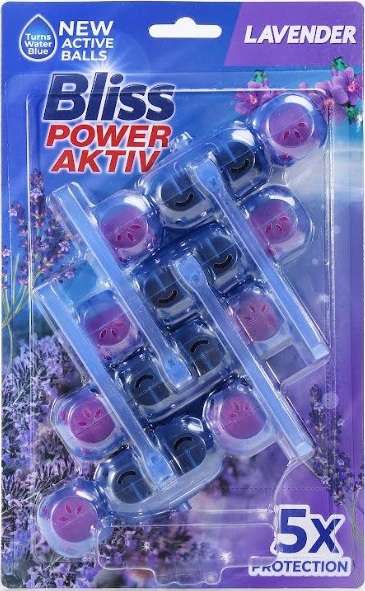 BLISS POWER AKTIV WC BLUE WATER 4 X 55G LAVENDER MULTI - ZAWIESZKA DO WC BARWIĄCA