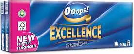 OOOPS! EXCELLENCE SENSITIVE HANKY 10 X 8 SZT - 4 WAR MULTI  FSC-Mix - CHUSTECZKI HIGIENICZNE