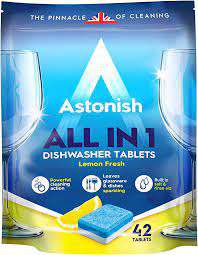 ASTONISH DISHWASHER TABLETS ALL IN ONE LEMON FRESH 42szt GB - TABLETKI DO ZMYWARKI
