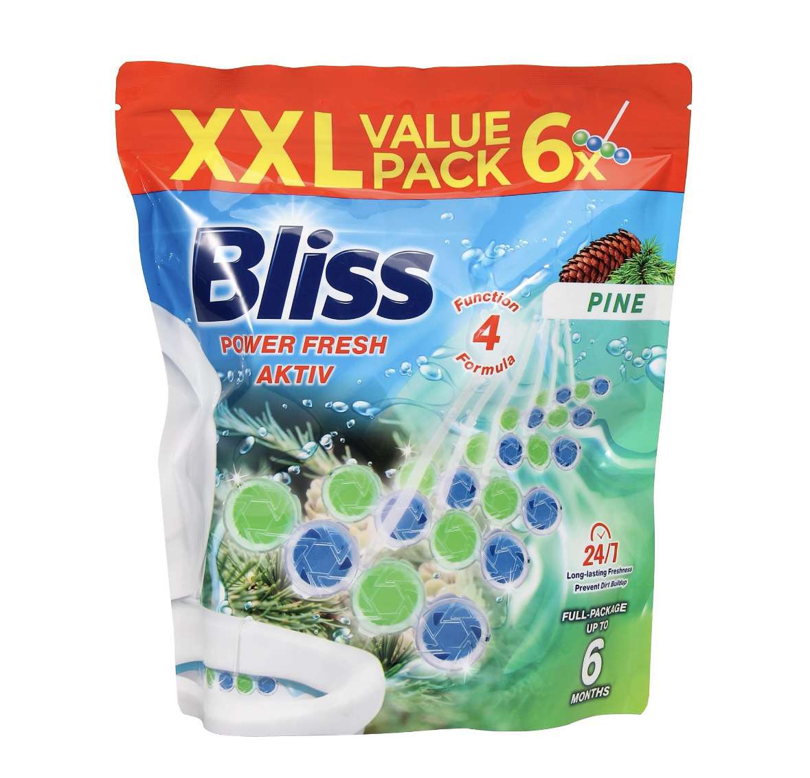 BLISS POWER AKTIV WC 6 X 50G PINE MULTI - ZAWIESZKA DO WC