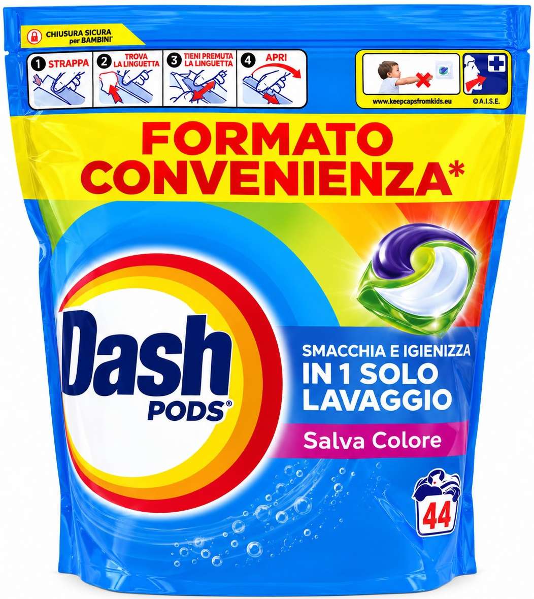 DASH PODS ALL IN 1 44szt SALVA COLORE  IT - KAPSUŁKI DO PRANIA