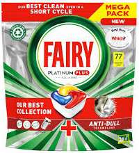 FAIRY CAPS PLATINUM PLUS ALL in ONE 77szt LEMON GB - KAPSUŁKI DO ZMYWARKI 