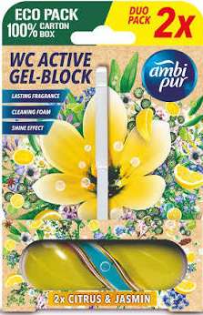 AMBI PUR ACTIVE GEL-BLOCK 2 X 45G CITRUS & JASMIN  MULTI - KOSTKA DO WC