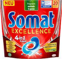 SOMAT SPULMASCHINEN CAPS EXCELLENCE 4 IN1 20szt DE - KAPSUŁKI DO ZMYWARKI