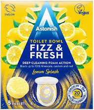 ASTONISH TOILET BOWL CLEANER NEW LEMON SPLASH 8 SZT GB - TABLETKI DO CZYSZCZENIA TOALETY