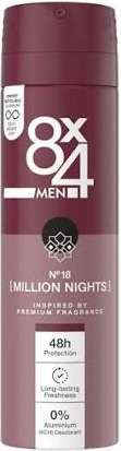 8X4 DEODORANT SPRAY MEN NO18 MILLION NIGHTS 150ML DE - DEZODORANT/ANTYPERSPIRANT SPRAY