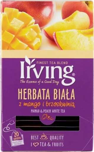 IRVING HERBATA BIAŁA MANGO Z BRZOSKWINIĄ 20 torebek