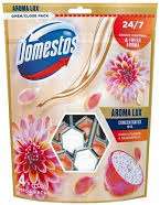 DOMESTOS WC AROMA LUX DAHLIA FLOWER & DRAGON FRUIT 4 X 55G PL - ZAWIESZKA DO WC