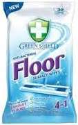 GREEN SHIELD ANTI-BACTERIAL FLOOR SURFACE WIPES 24szt GB -  CHUSTECZKI DO CZYSZCZENIA PODŁÓG