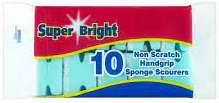 SUPER BRIGHT HANDGRIP SPONGE SCOURERS 10ER GB - ZMYWAK KUCHENNY