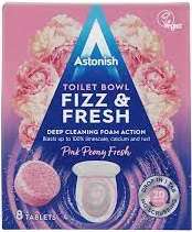 ASTONISH TOILET BOWL CLEANER NEW PINK PEONY FRESH FRAGNANCE 8 SZT GB - TABLETKI DO CZYSZCZENIA TOALETY