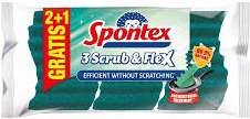 SPONTEX 3 SCRUB & FLEX 3szt MULTI - ZMYWAK KUCHENNY