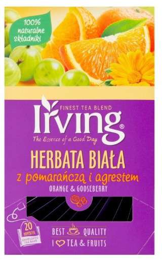IRVING HERBATA BIAŁA POMARAŃCZA Z AGRESTEM 20 torebek