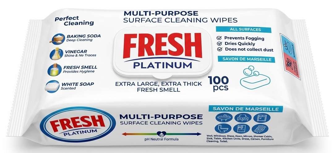 FRESH PLATINUM MULTI-PURPOSE SUPERFACE CLEANING WIPES 100 SZT SAVON DE MARSEILLE MULTI - CHUSTECZKI NAWILŻANE DO CZYSZCZENIA