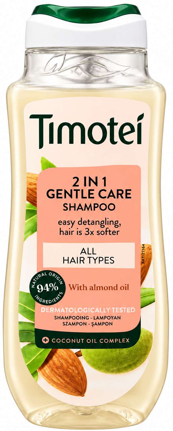 TIMOTEI SHAMPOO 300 ML 2in1 GENTLE CARE WITH ALMOND OIL MULTI - SZAMPON DO WSZYSTKICH TYPÓW WŁOSÓW 