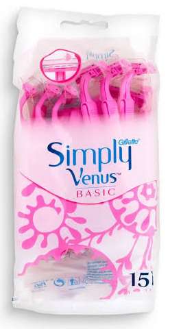 GILLETTE SIMPLY VENUS BASIC DISPOSABLE RAZORS 15 szt MULTI - MASZYNKA DO GOLENIA DLA KOBIET