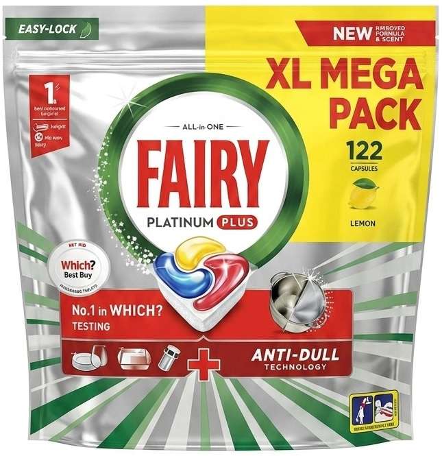 FAIRY CAPS PLATINUM PLUS LEMON 122 SZT GB - KAPSUŁKI DO ZMYWARKI