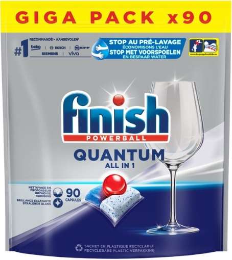FINISH POWERBALL QUANTUM ALL IN1 90szt REGULAR NL/FR - KAPSUŁKI DO ZMYWARKI