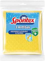 SPONTEX 3 ANTIBAK 3szt MULTI - ŚCIERKA GĄBKOWA SUPER CHŁONNA 18,5 x 20,5 cm