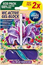 AMBI PUR ACTIVE GEL-BLOCK 2 X 45G WILD HIBISCUS  MULTI - KOSTKA DO WC