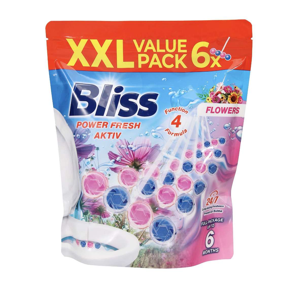 BLISS POWER AKTIV WC  6 X 50G FLOWERS  MULTI - ZAWIESZKA DO WC