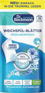 DR BECKMANN MAGIC LEAVES WEICHSPUL-BLATTER 28WL FRUHLINGSFRISCH DE - PŁYN DO PŁUKANIA W LISTKACH 