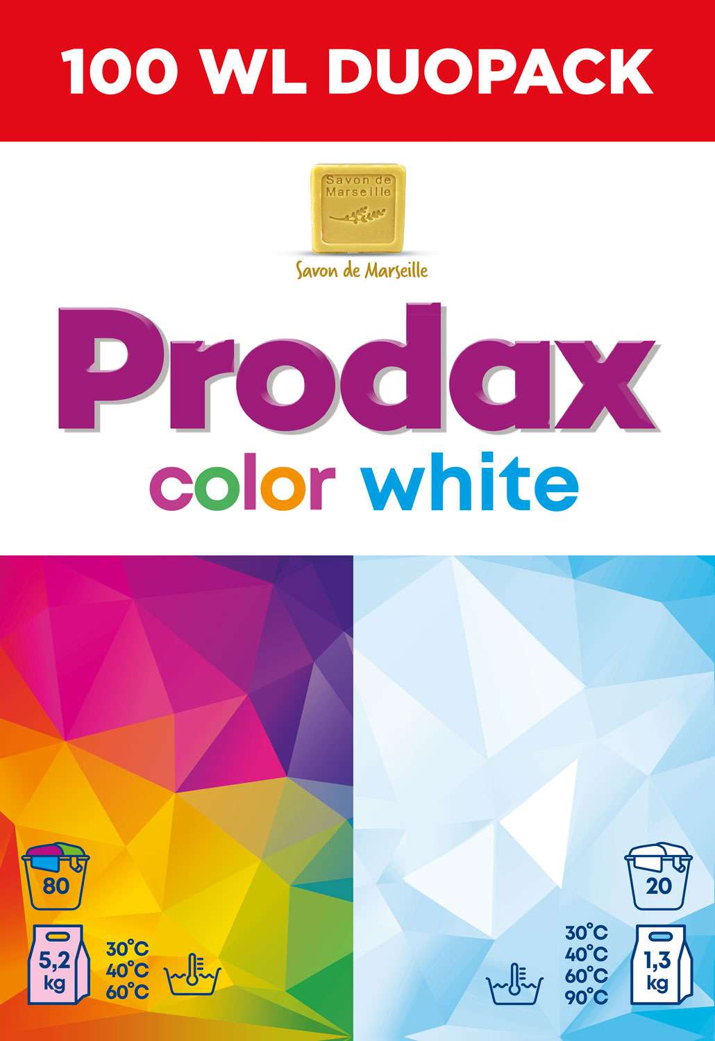 PRODAX HYBRIDE COLOR 80WL + WEISS 20WL - 100WL / 6,5KG - PROSZEK DO PRANIA
