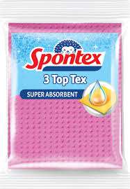 SPONTEX 3 TOP TEX 3szt MULTI - ŚCIERKA GĄBKOWA SUPER CHŁONNA 15,5 x 18,5 cm