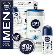 NIVEA GIFTSET MEN ACTIVE SENSITIVE - DUSCHGEL 250ML+ROLL-ON 50ML+CREAM 30ML DE - ZESTAW 