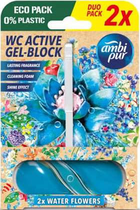 AMBI PUR ACTIVE GEL-BLOCK 2 X 45G WATER FLOWERS  MULTI - KOSTKA DO WC