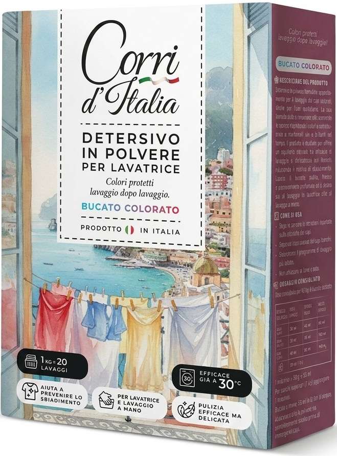 CORRI D'ITALIA DETERGENTE POLVERE 20WL / 1 KG BUCATO COLORATO  IT - PROSZEK DO PRANIA
