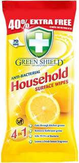 GREEN SHIELD ANTI-BACTERIAL HOUSEHOLD WIPES 70szt GB - CHUSTECZKI DO CZYSZCZENIA