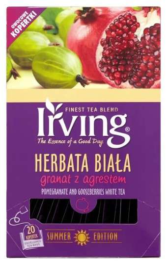 IRVING HERBATA BIAŁA GRANAT Z AGRESTEM 20 torebek