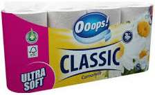 OOOPS! CLASSIC CAMOMILE TOILET PAPER 8 ROLEK / 3 WARSTWY - 140 LISTKÓW MULTI  FSC-Mix - PAPIER TOALETOWY