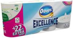 OOOPS! EXCELLENCE LOTION TOILET PAPER 8 ROLEK / 3 WARSTWY - 150 LISTKÓW  MULTI  FSC-Mix - PAPIER TOALETOWY