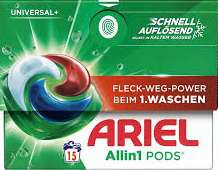 ARIEL PODS 3in1 15szt UNIVERSAL+  DE - KAPSUŁKI DO PRANIA