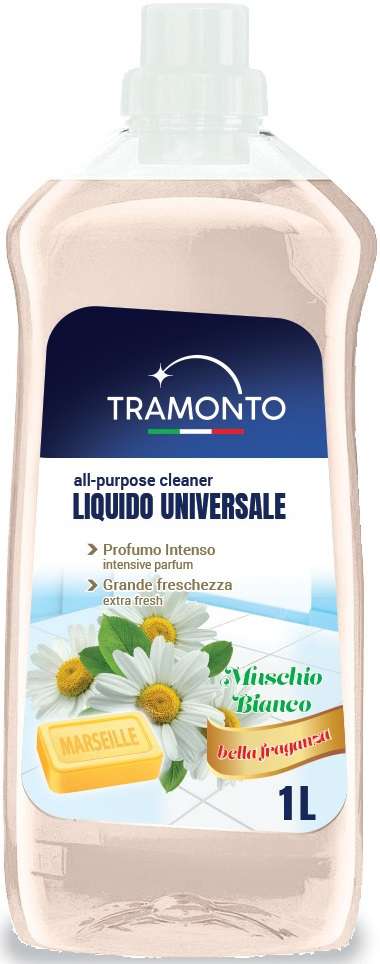 TRAMONTO LIQUIDO UNIVERSALE MUSCHIO BIANCO 1L - PŁYN DO PODŁÓG Z MYDLEM MARSYLSKIM 