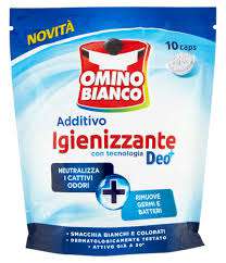 OMINO BIANCO SMACCHIATORE TESSUTI TABS 10szt  IGIENE DEO IT - ODPLAMIACZ DO TKANIN W KAPSUŁCE 