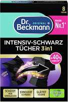 DR BECKMANN INTENSIV SCHWARZ TUCHER 3IN1 8st DE - CHUSTECZKI DO PRANIA CZARNYCH TKANIN