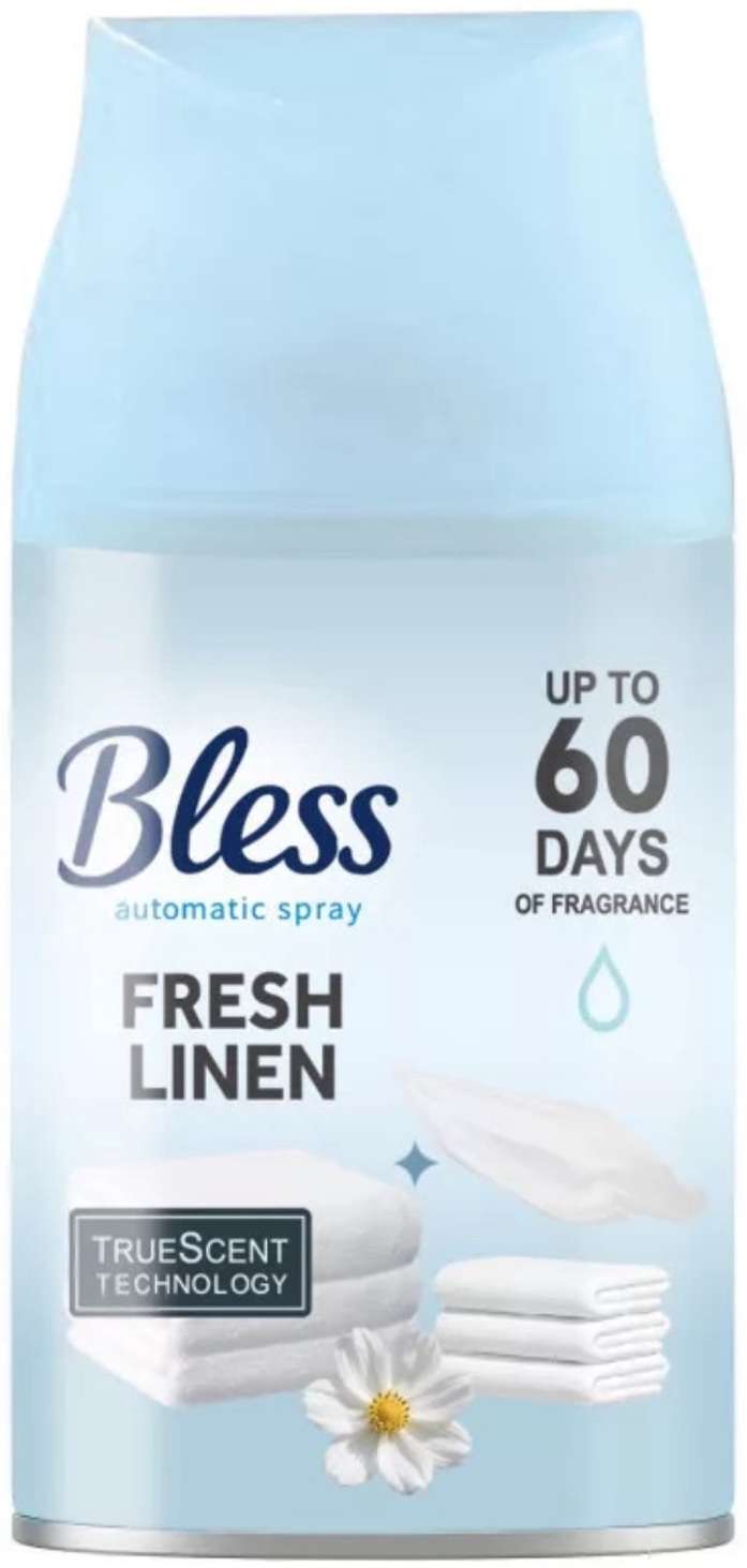 BLESS AUTOMATIC SPRAY REFILL 250ML FRESH LINEN  HU/DE/GB/PL - ODŚWIEŻACZ POWIETRZA / ZAPAS