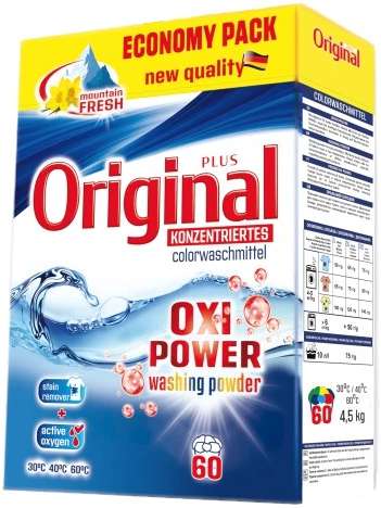 ORIGINAL PLUS OXI POWER 60WL / 4,5KG COLOR - PROSZEK DO PRANIA