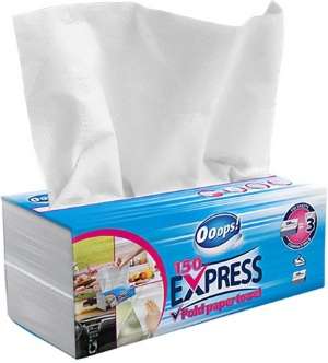 OOOPS! EXPRESS V FOLDED PAPER TOWEL 2 WAR / 150 LISTKÓW MULTI  FSC-Mix - RĘCZNIK PAPIEROWY WYCIĄGANE LISTKI