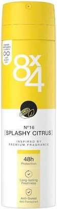 8X4 ANTI-TRANSPIRANT SPRAY NO16 SPLASHY CITRUS 150ML DE - DEZODORANT/ANTYPERSPIRANT SPRAY 