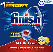 FINISH POWERBALL ALL IN 1 MAX 45szt LEMON NL/FR - TABLETKI DO ZMYWARKI