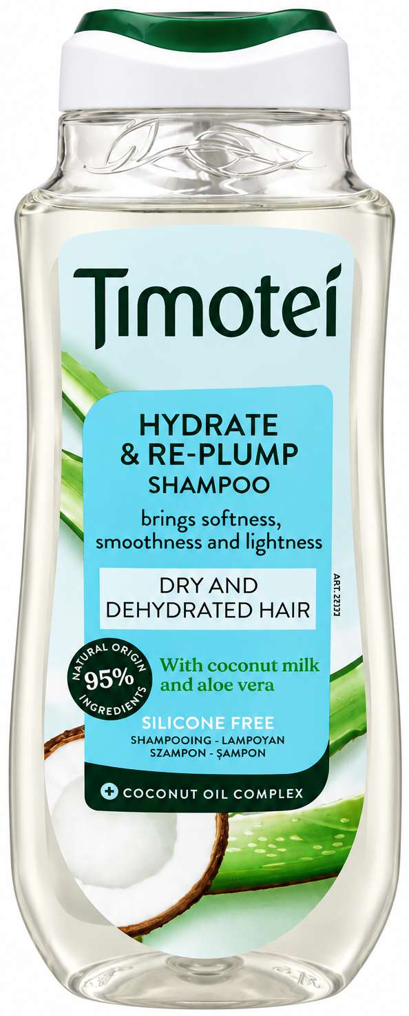 TIMOTEI SHAMPOO 300 ML HYDRATE & RE-PLUMP WITH COCONUT MILK & ALOE VERA MULTI - SZAMPON WŁOSY SUCHE I ODWODNIONE