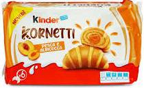 KINDER KORNETTI PESCA E ALBICOCCA 6pcs 252G  IT - ROGALIK Z NADZIENIEM