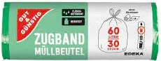 G&G MULLBEUTEL MIT ZUGBAND 60L / 30st DE - WORKI NA ŚMIECI Z TAŚMĄ