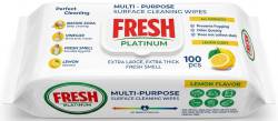 FRESH PLATINUM MULTI-PURPOSE SUPERFACE CLEANING WIPES 100 SZT LEMON SCENT  MULTI - CHUSTECZKI NAWILŻANE DO CZYSZCZENIA