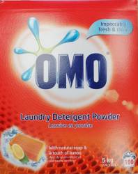 OMO PULVER WITH NATURA SOAP & TOUCH OF LEMON 100WL / 5 KG - PROSZEK DO PRANIA